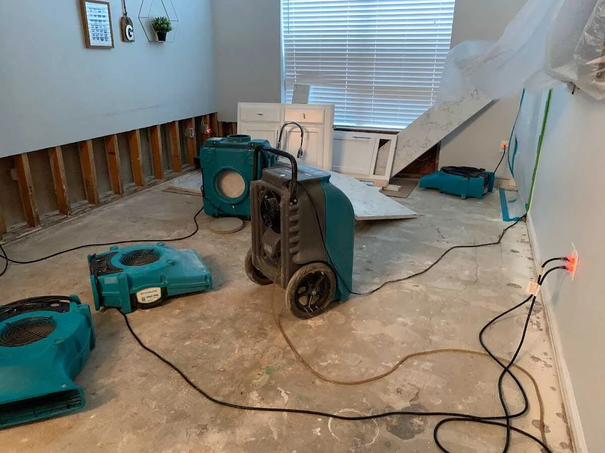 Dehumidifier in flood-cut room for Water Extraction & Removal in Seven Corners